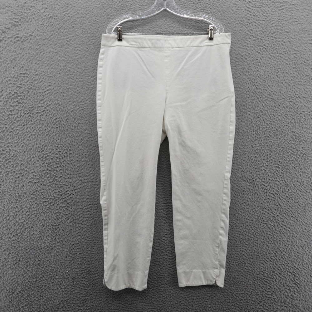 Talbots Chatham Ankle Pants 14 Ivory Womens‎ Khaki Stretch Business Casual